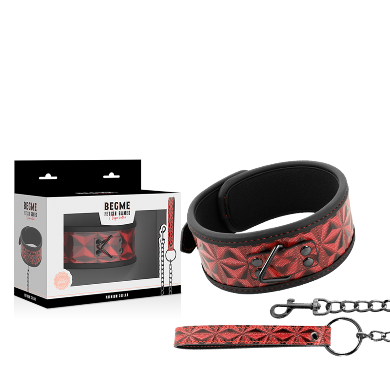 Begme - Collier En Cuir Végan Premium Édition Rouge Avec Doublure En Néoprène - Image 2