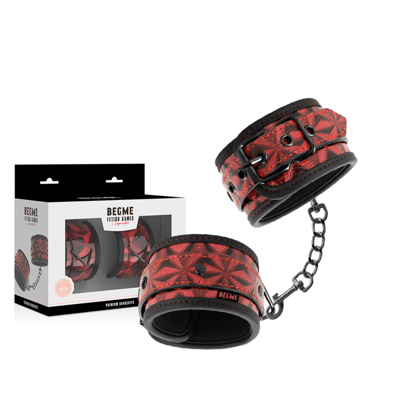 Begme - Menottes Premium Édition Rouge Avec Doublure En Néoprène - Image 2