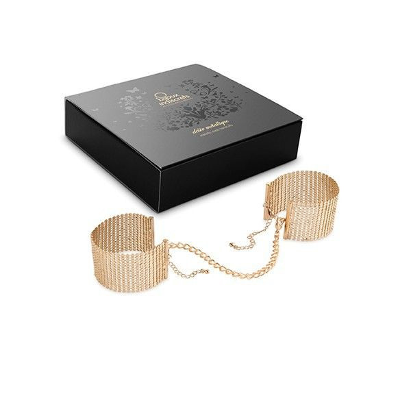BIJOUX - DÉSIR MÉTALLIQUE GOLDEN METAL MESH HANDCUFFS - Image 4