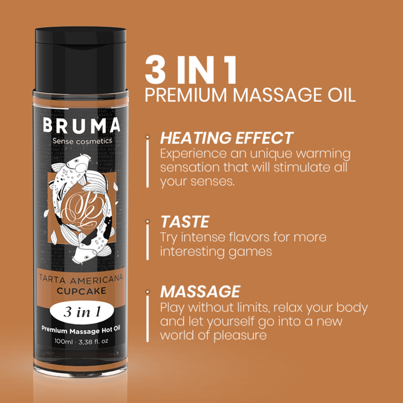 BRUMA - PREMIUM MASSAGE HOT OIL CUPCAKE 3 IN 1 - 100 ML - Image 3
