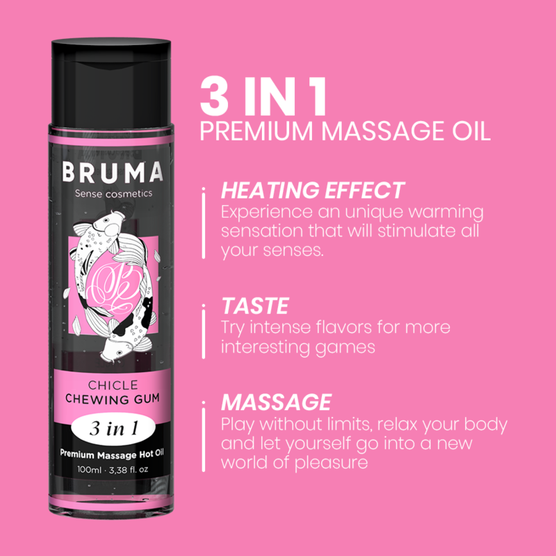 BRUMA - PREMIUM MASSAGE HOT OIL CHEWING GUM 3 IN 1 - 100 ML - Image 3