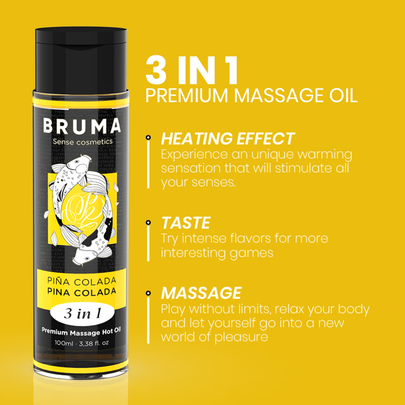 BRUMA - PREMIUM MASSAGE HOT OIL PINA COLADA 3 IN 1 - 100 ML - Image 3
