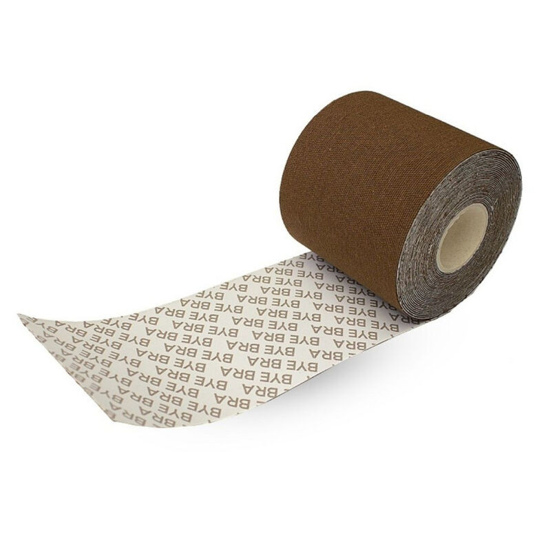 BYE-BRA - BODY TAPE 5 M X 6,5 CM + 3 PAAR BROWN NIPPLE COVERS - Image 2