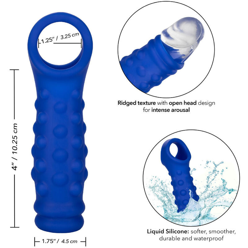 Calexotics - Admiral Couvercle De Pénis En Perles Silicone Liquide Bleu - Image 4