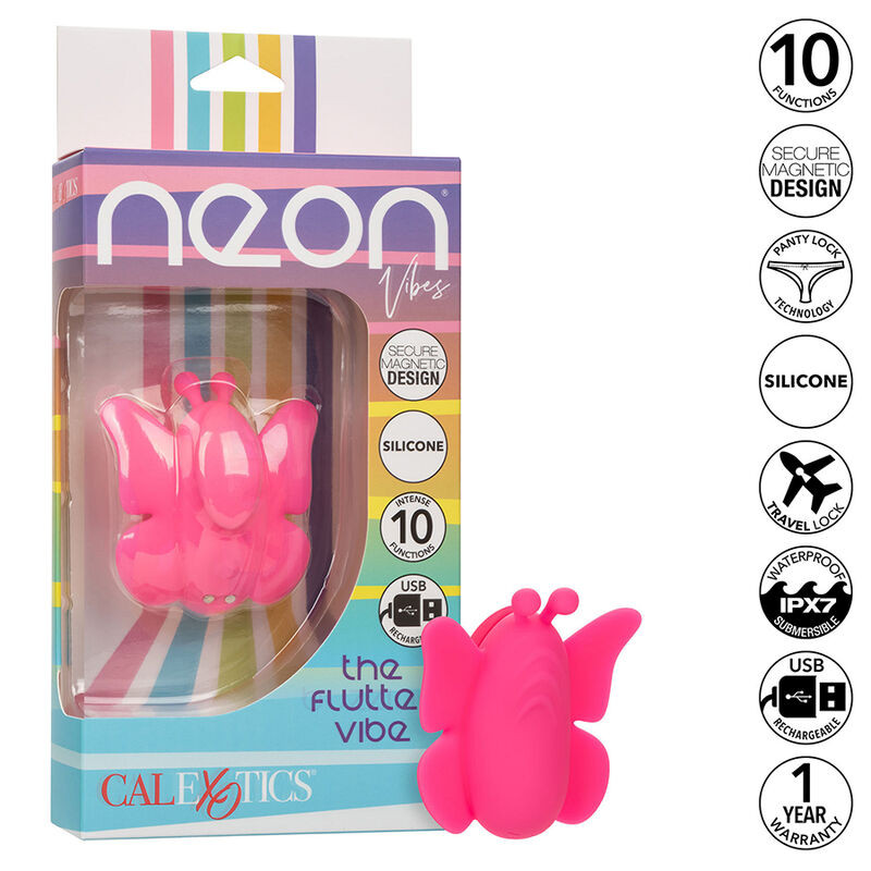 Calexotics - Neon Vibes Flutter Vibe Stimulateur 10 Vibrations Rose - Image 2