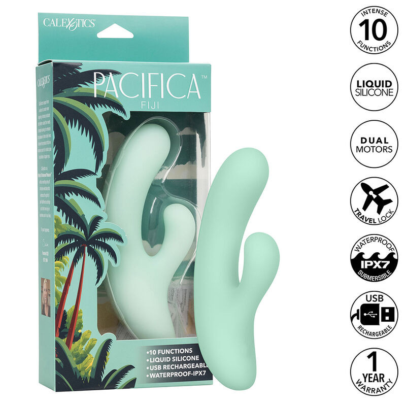 CALEXOTICS - PACIFICA FIJI VIBRATOR & G-PUNT STIMULATOR 10 VIBRATIES AQUA - Image 2