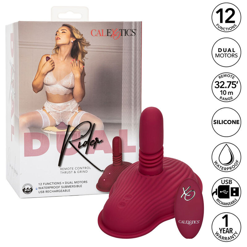 CALEXOTICS - RIDER MASSAGER DOUBLE MOTOR REMOTE CONTROL RED - Image 2