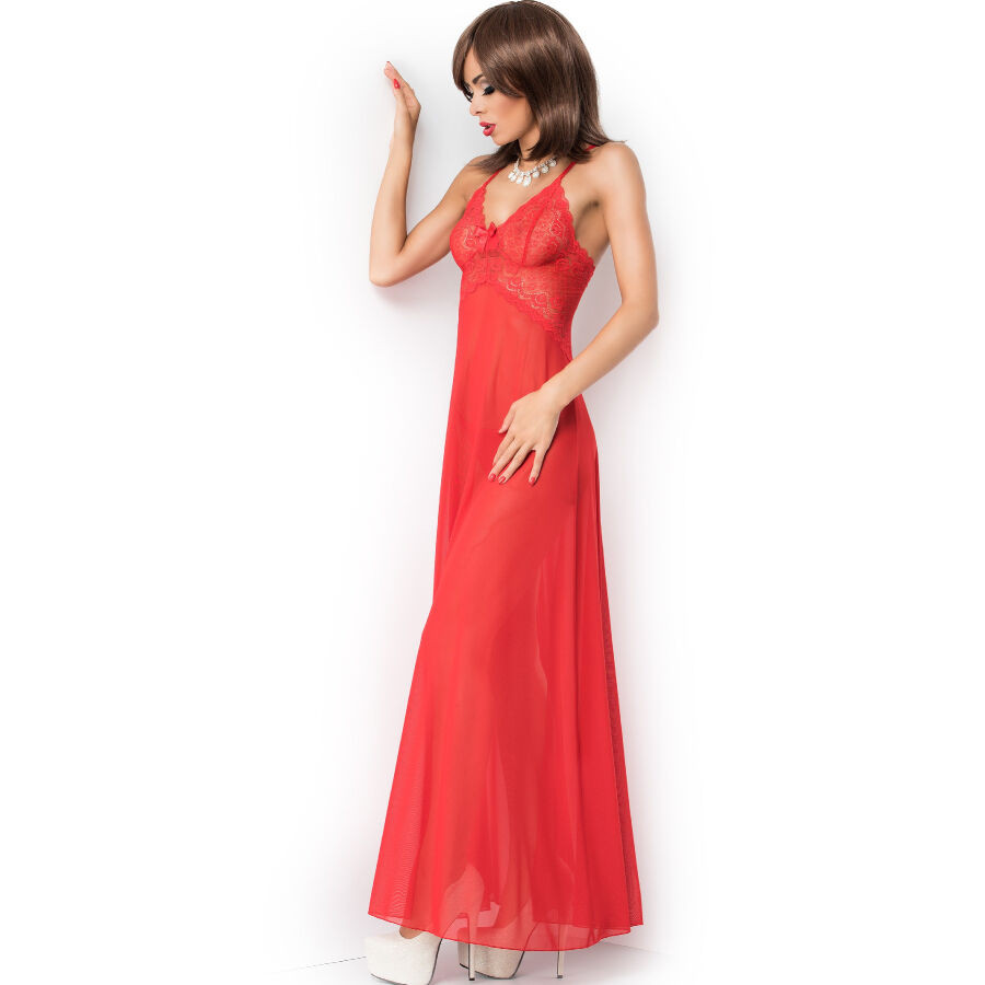 Chilirose - Cr 3883 Babydoll Long Rouge S/M - Image 4
