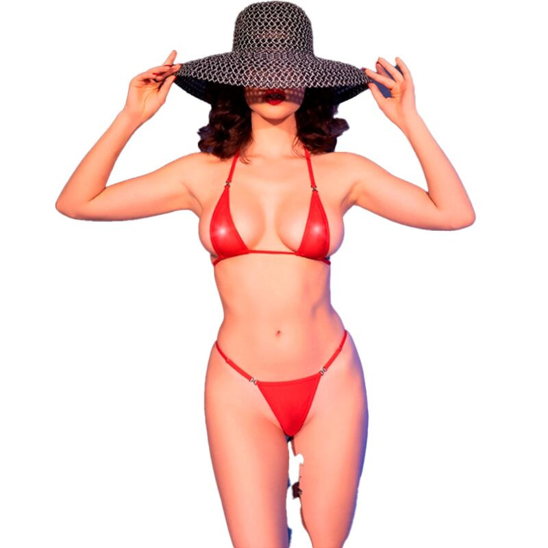 CHILIROSE - CR 4840 MICRO BIKINI ROUGE S/M - Image 2