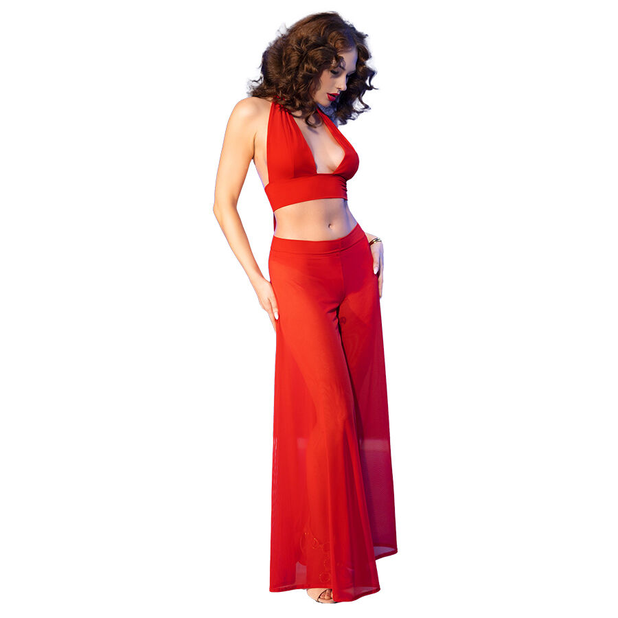 Chilirose - Cr 4857 Ensemble Haut Et Pantalon Rouge Taille L - Image 2
