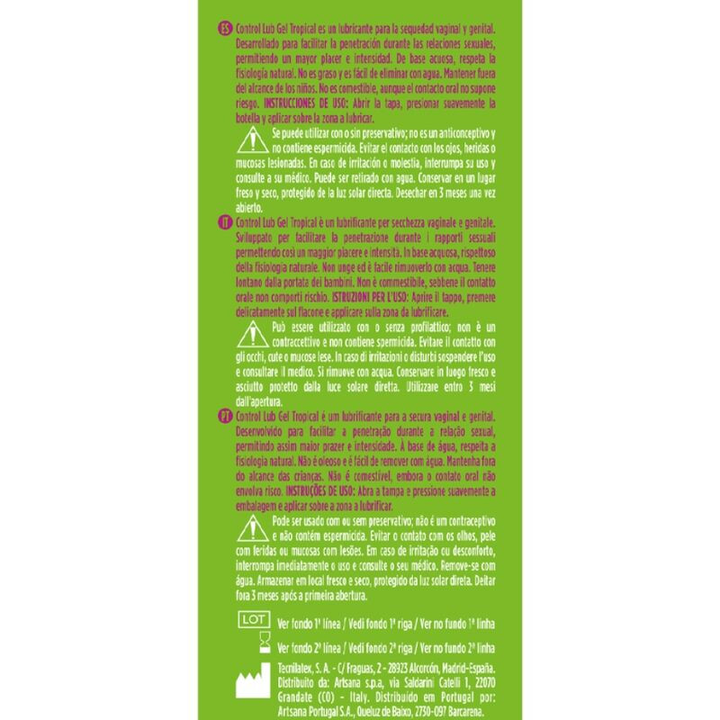 CONTROL - LUB GEL TROPICAL LUBRICANT 75 ML - Image 2