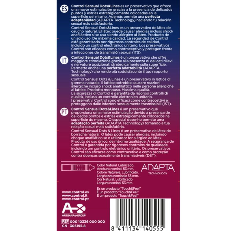 CONTROL - SENSUAL DOTS & LINES POINTS AND STRETCH MARKS 12 UNITS - Image 2