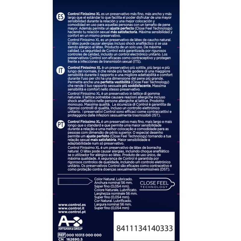 CONTROL - FINISSIMO XL CONDOMS 12 UNITS - Image 2