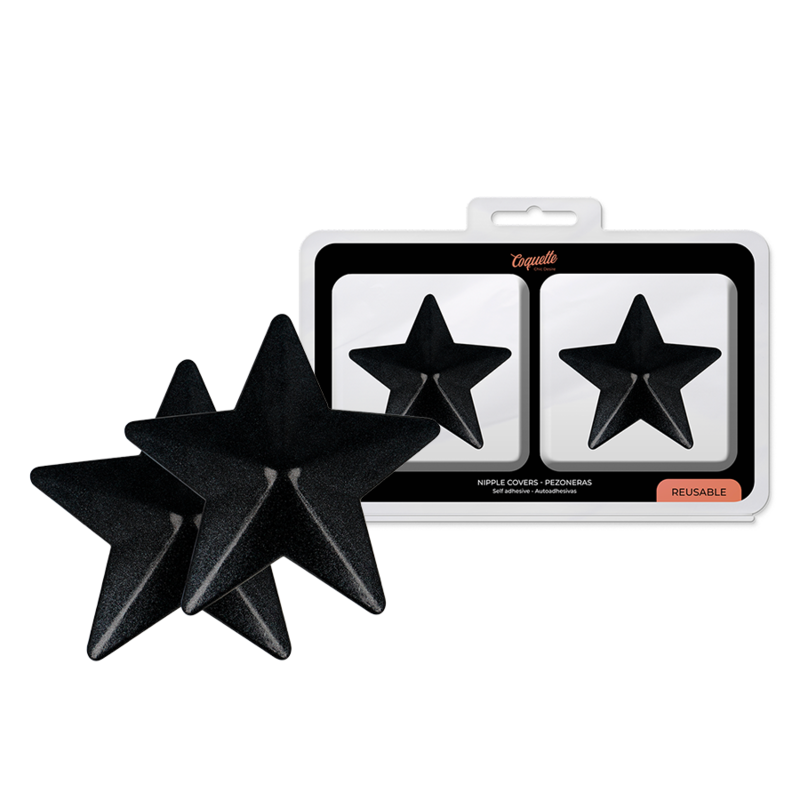 Coquette Chic Desire - Nipple Covers Black Stars - Image 2