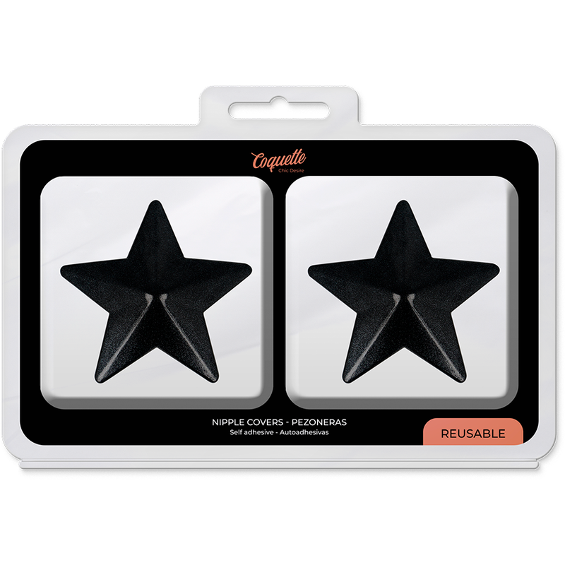 Coquette Chic Desire - Nipple Covers Black Stars - Image 5