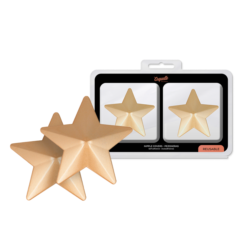 Coquette Chic Desire - Nipple Covers Golden Stars - Image 2