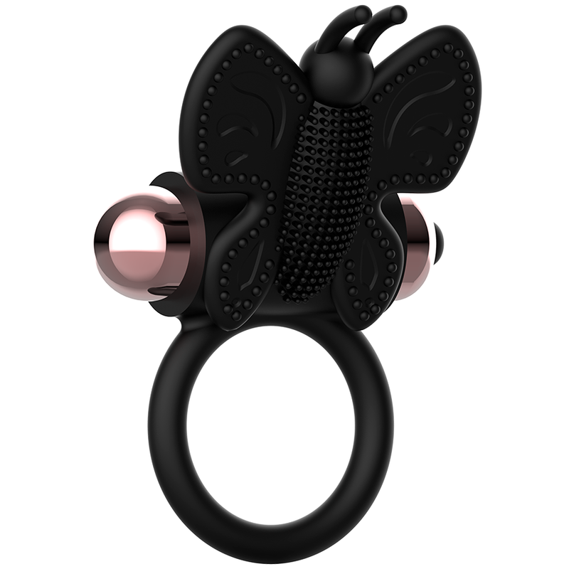 Coquette Chic Desire - Cock Ring Butterfly With Vibrator Black/ Gold - Image 3