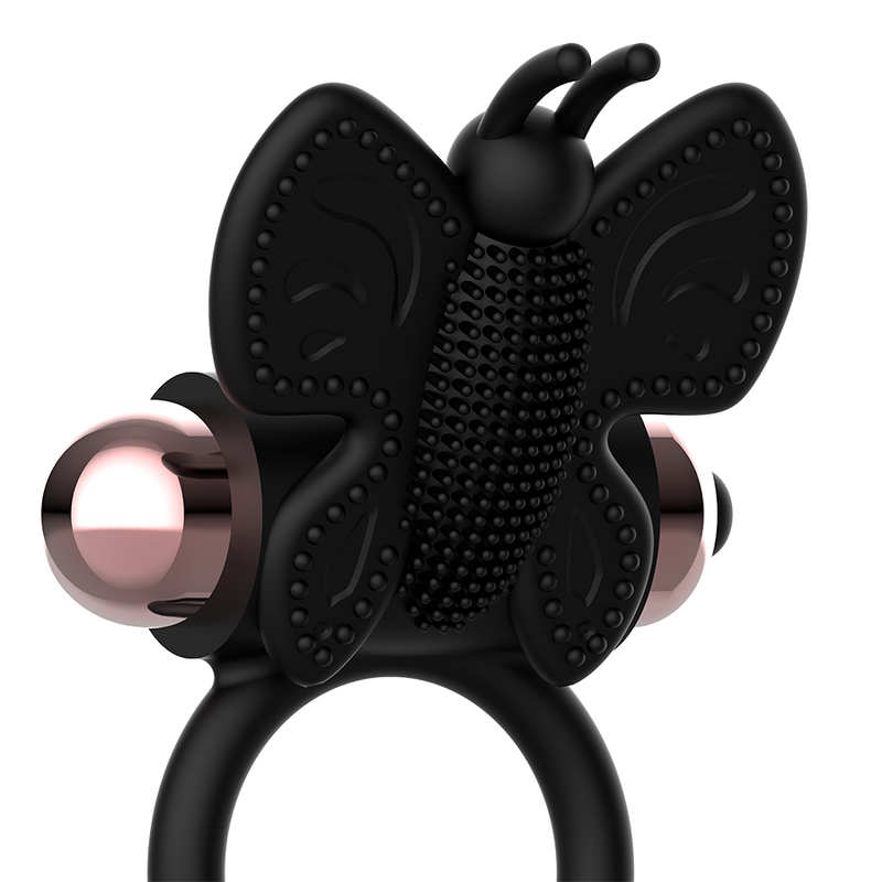 Coquette Chic Desire - Cock Ring Butterfly With Vibrator Black/ Gold - Image 4