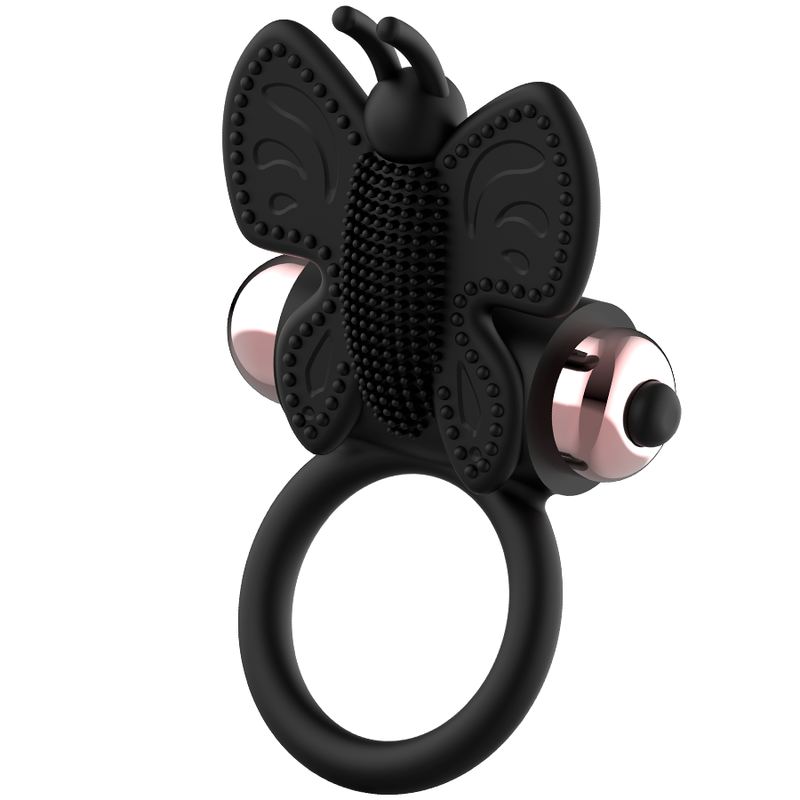 Coquette Chic Desire - Cock Ring Butterfly With Vibrator Black/ Gold - Image 5