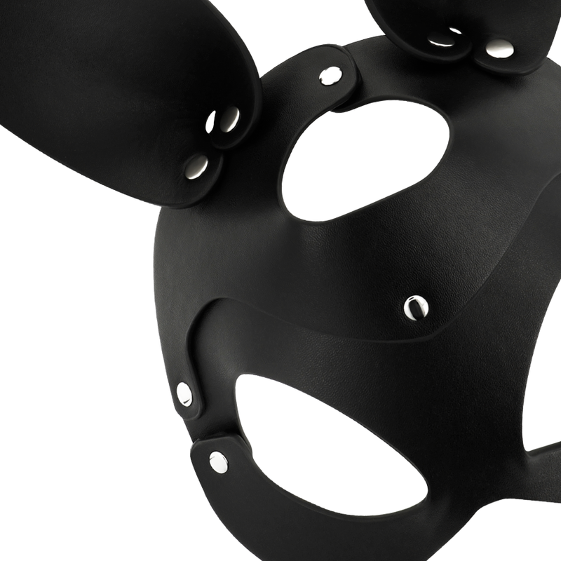 Coquette Chic Desire - Vegan Leather Mask With Bunny Ears - Image 3