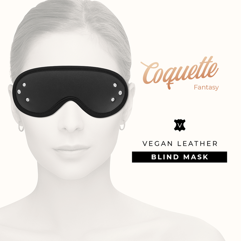 Coquette Chic Desire - Fantasy Vegan Leather Blind Mask With Neoprene Lining - Image 4