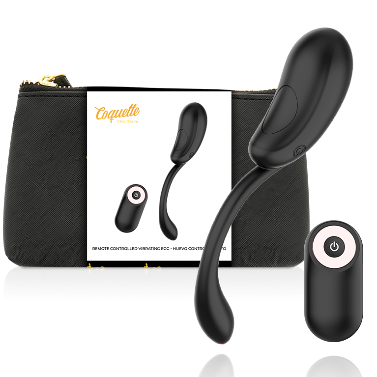 Coquette Chic Desire - Vibrating Egg Remote Control Rechargeable Black/ Gold - Image 2