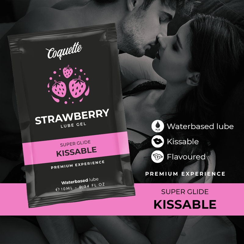 Coquette Chic Desire - Strawberry Water Based Kissable Lubricant Pocket 10 Ml - Image 3