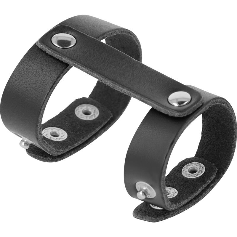 Darkness - Leather Adjustable Penis And Testicle Ring - Image 2