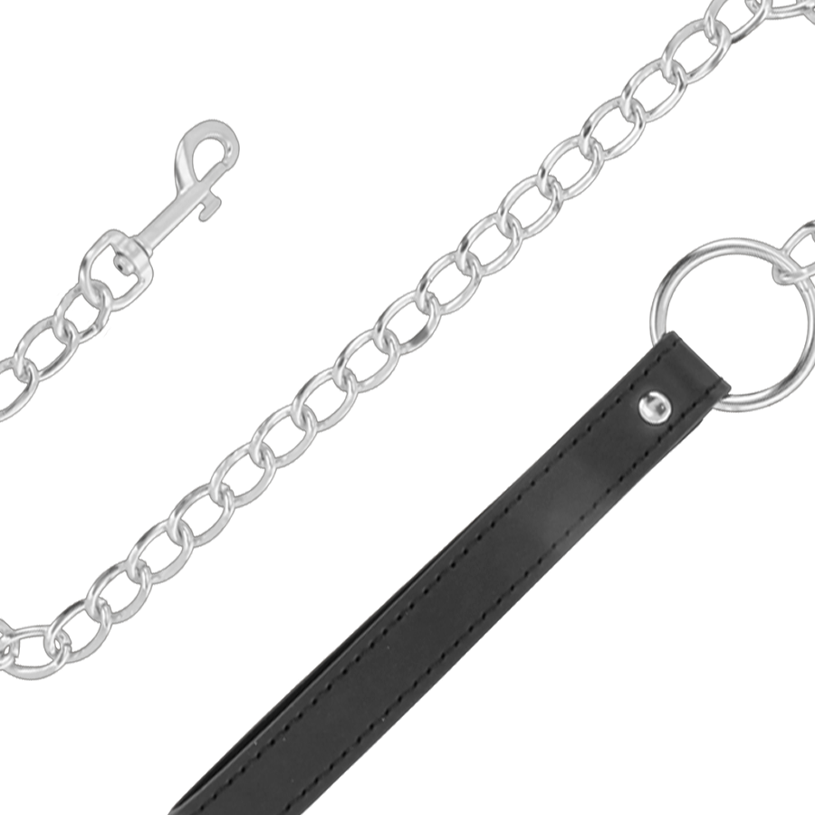 Darkness - Collier En Cuir Souple Avec Chaîne - Image 2