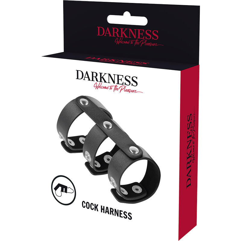 Darkness - Adjustable Leather Double Penis And Testicle Ring - Image 4