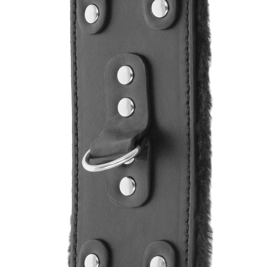 Darkness - Menottes Ajustables En Cuir Noir Avec Doublure - Image 2