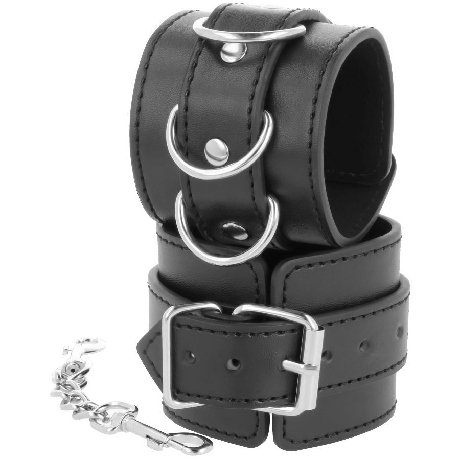 Darkness - Menottes De Cheville Ajustables En Cuir Noir - Image 2