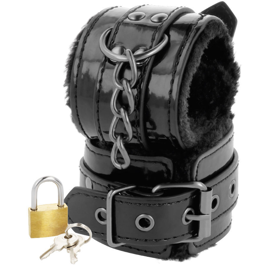 Darkness - Menottes De Cheville Réglables En Cuir Noir Avec Cadenas - Image 2