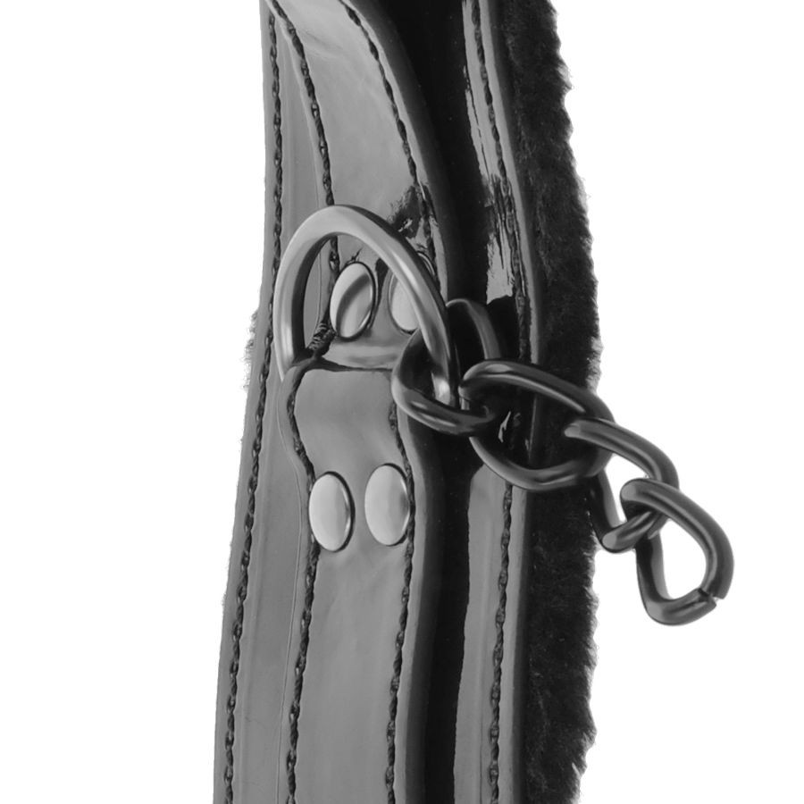 Darkness - Menottes De Cheville Réglables En Cuir Noir Avec Cadenas - Image 3