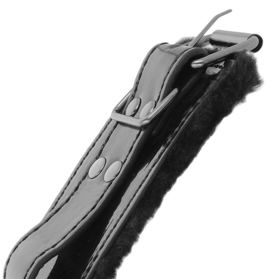 Darkness - Menottes De Cheville Réglables En Cuir Noir Avec Cadenas - Image 4