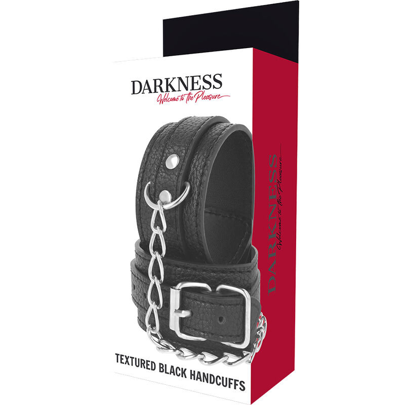 Darkness - Menottes En Cuir Texturé Noir - Image 4