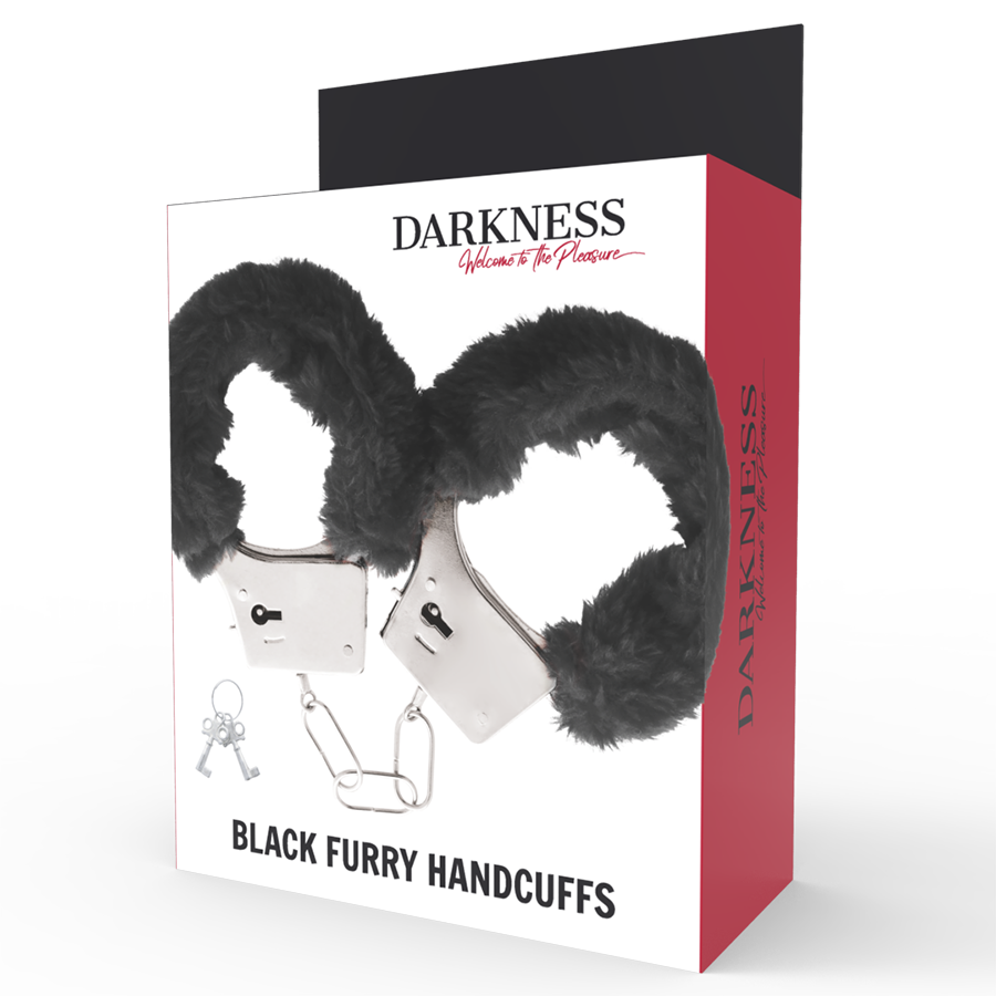 Darkness - Menottes En Métal Doublées Noires - Image 3