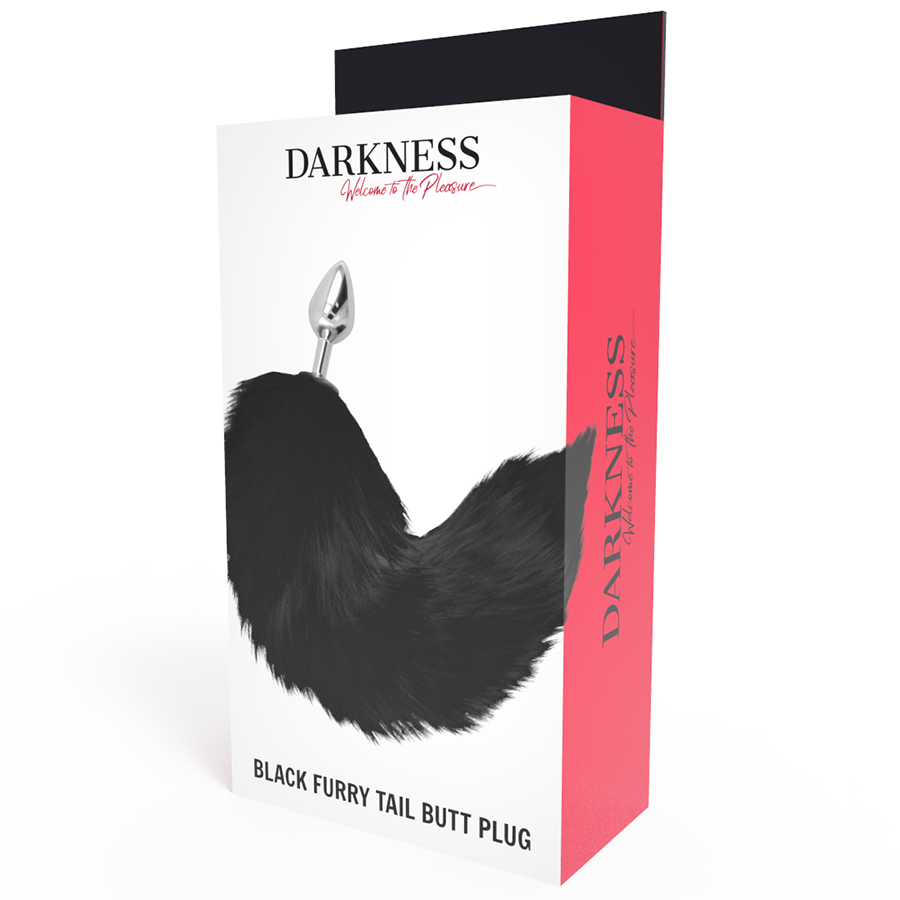 Darkness - Plug Anal Argent 8 Cm Avec Queue Noire - Image 3
