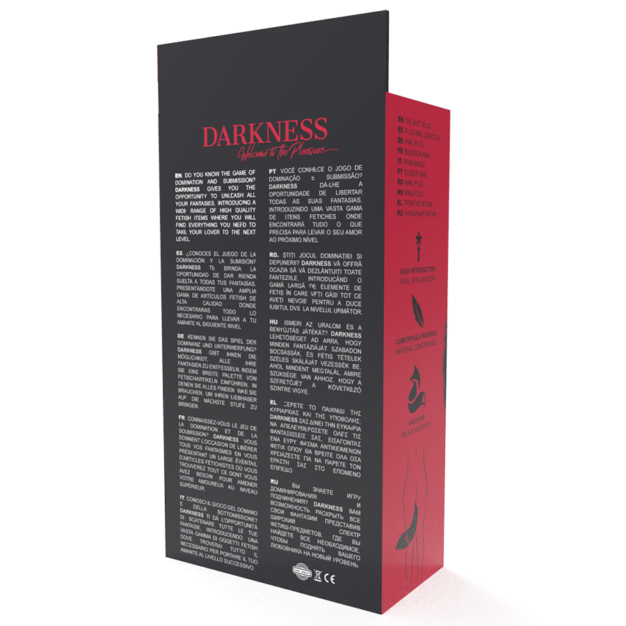 Darkness - Plug Anal Argent 8 Cm Avec Queue Noire - Image 4