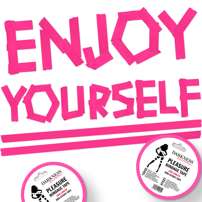 DARKNESS - RUBAN DE BONDAGE ROSE NON COLLANT 15 M - Image 2