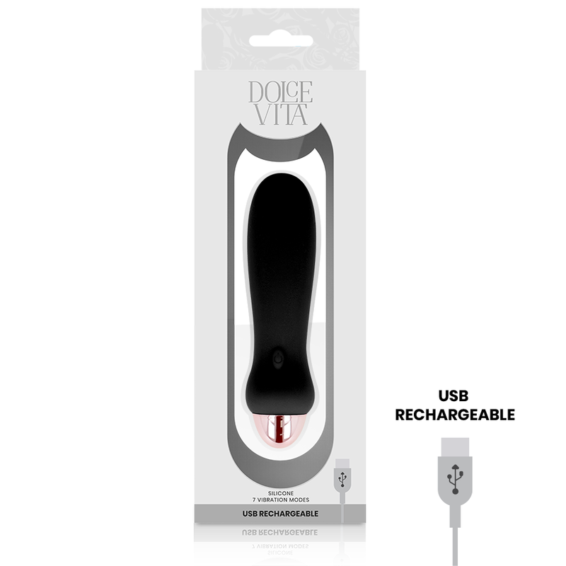 Dolce Vita - Vibrateur Rechargeable Cinq Noir 7 Vitesses - Image 2