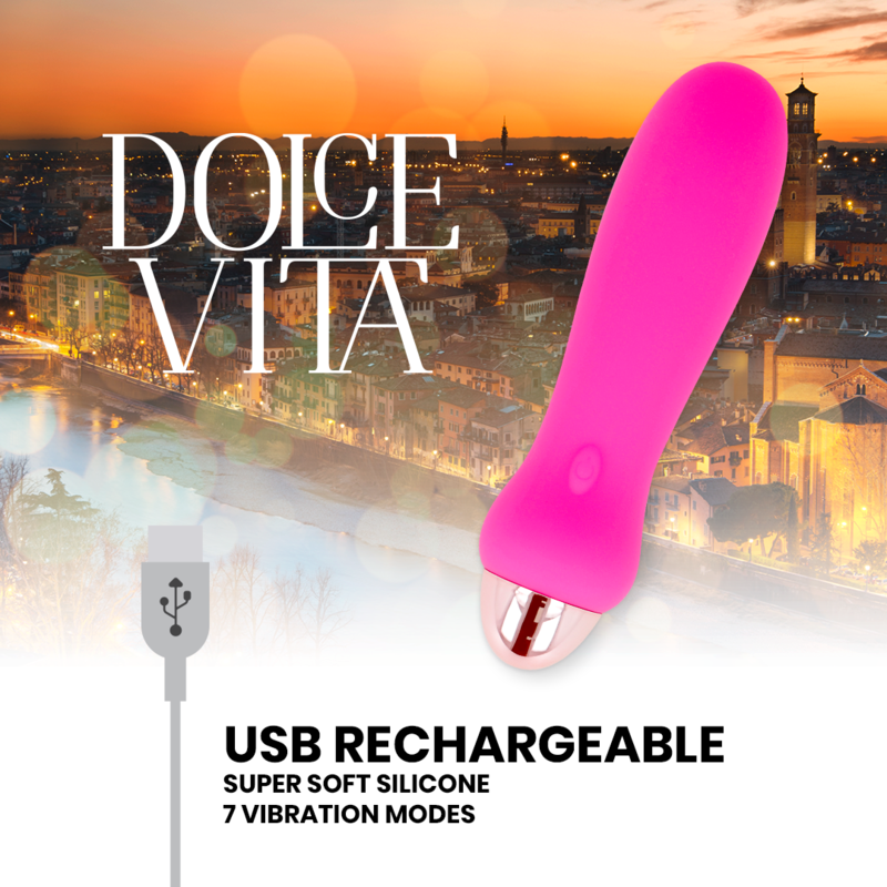 Dolce Vita - Vibrateur Rechargeable Cinq Rose 7 Vitesses - Image 3
