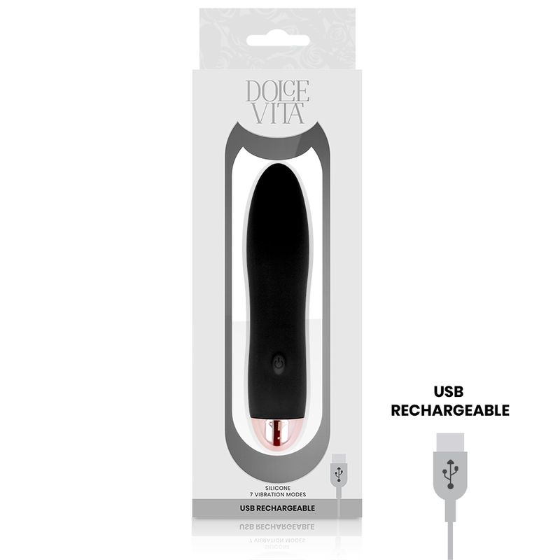 Dolce Vita - Vibrateur Rechargeable Quatre Noir 7 Vitesses - Image 2