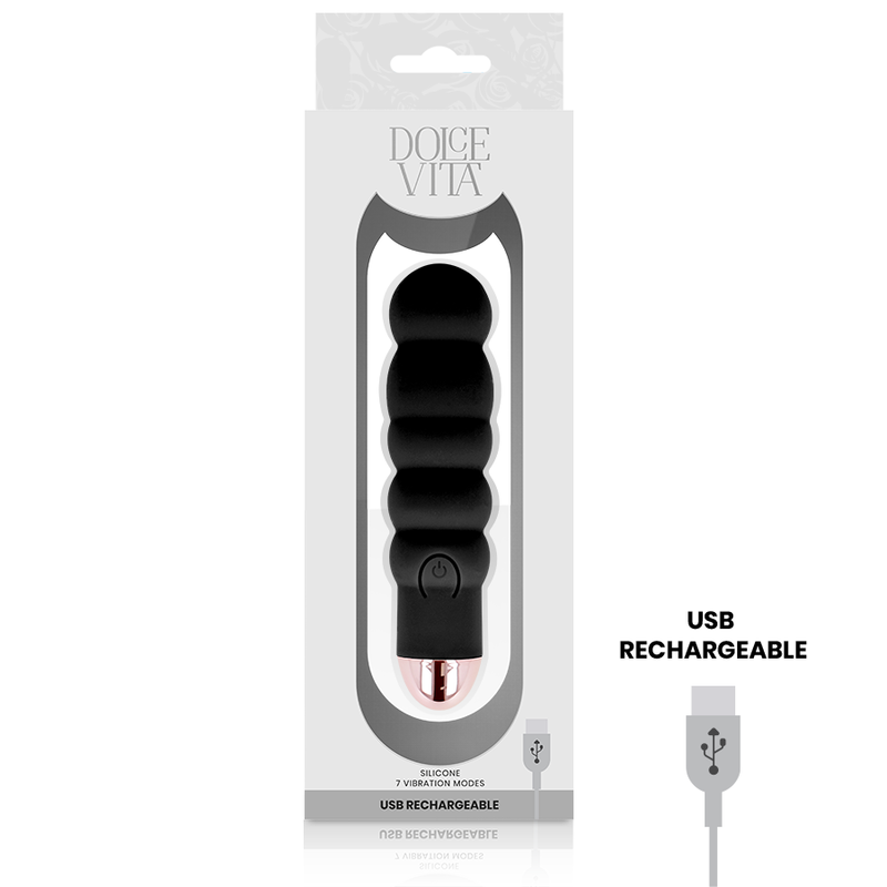 Dolce Vita - Vibrateur Rechargeable Six Noir 7 Vitesses - Image 2