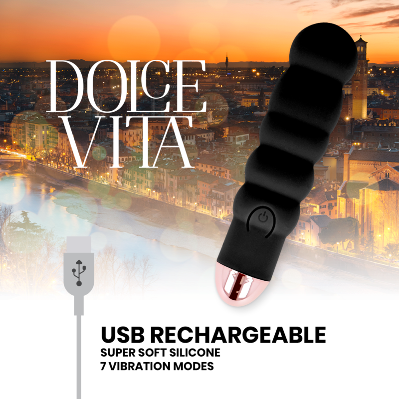Dolce Vita - Vibrateur Rechargeable Six Noir 7 Vitesses - Image 3
