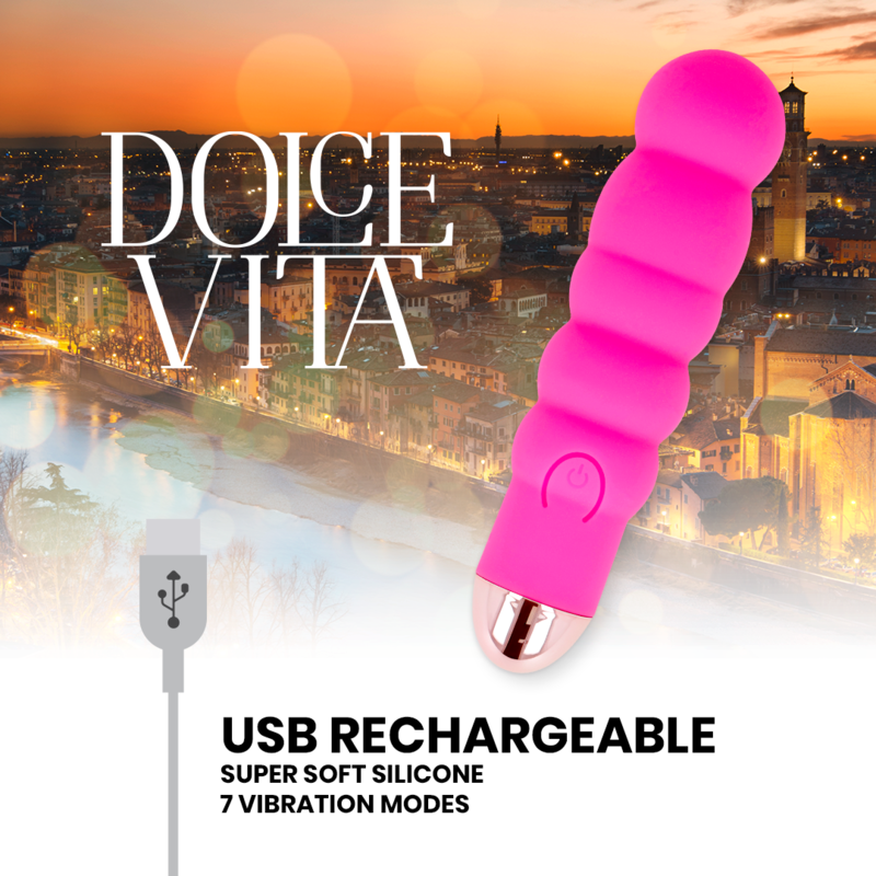Dolce Vita - Vibrateur Rechargeable Six Rose 7 Vitesses - Image 3