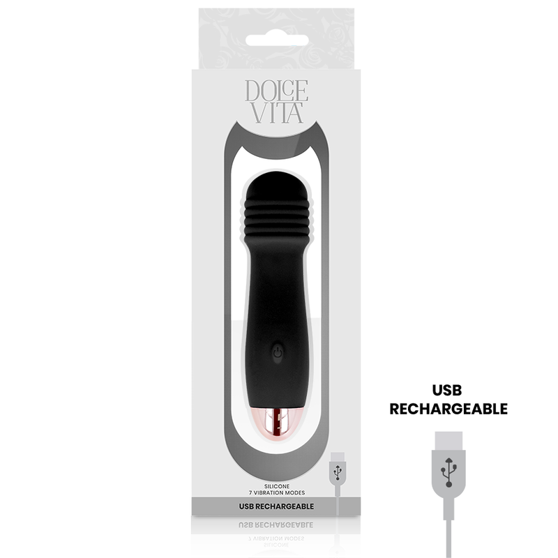 Dolce Vita - Vibrateur Rechargeable Trois Noir 7 Vitesses - Image 2