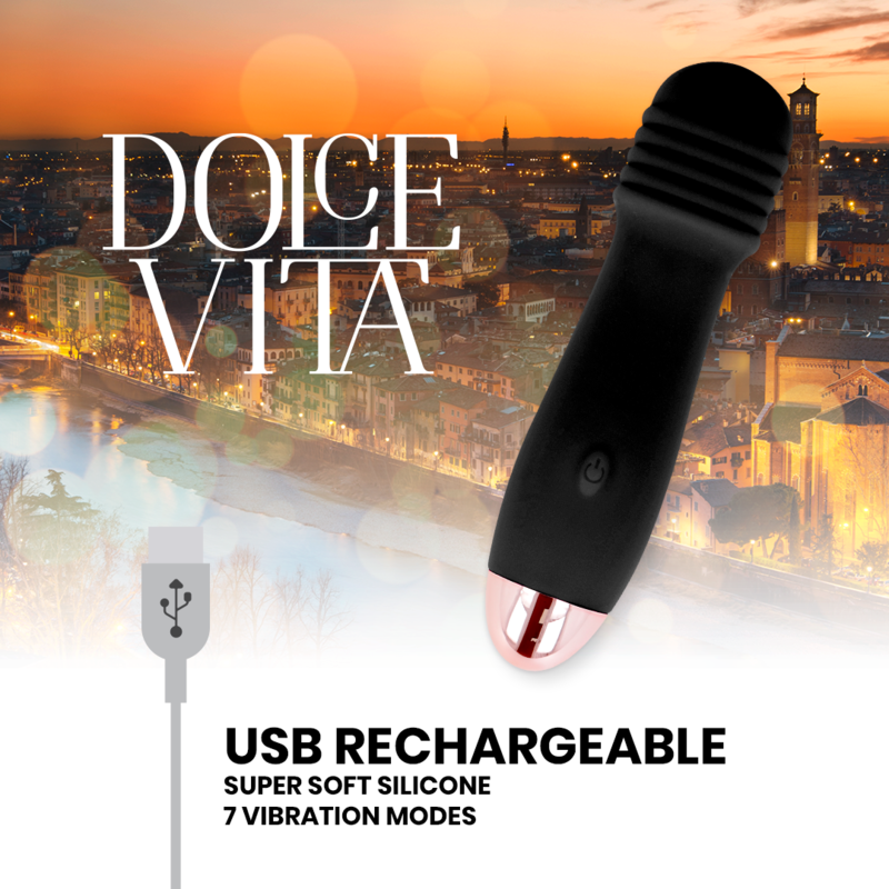 Dolce Vita - Vibrateur Rechargeable Trois Noir 7 Vitesses - Image 3