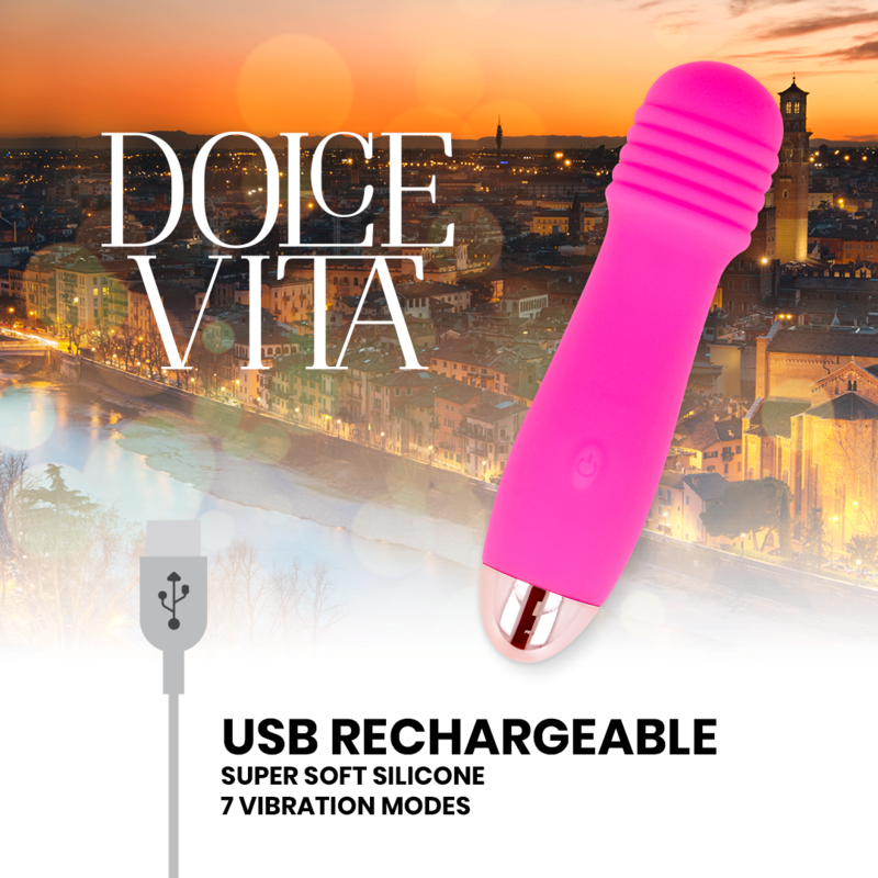Dolce Vita - Vibrateur Rechargeable Trois Rose 7 Vitesses - Image 3