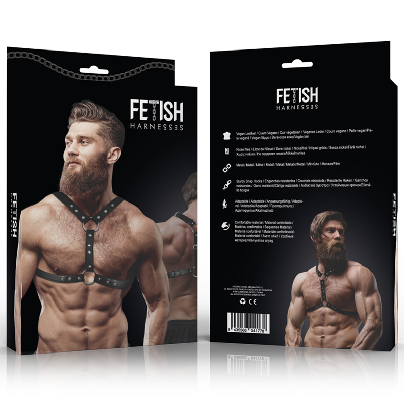 Fetish Submissive Attitude - Harnais De Poitrine En Éco-Cuir Avec Double Support Et Clous Pour Hommes - Image 4
